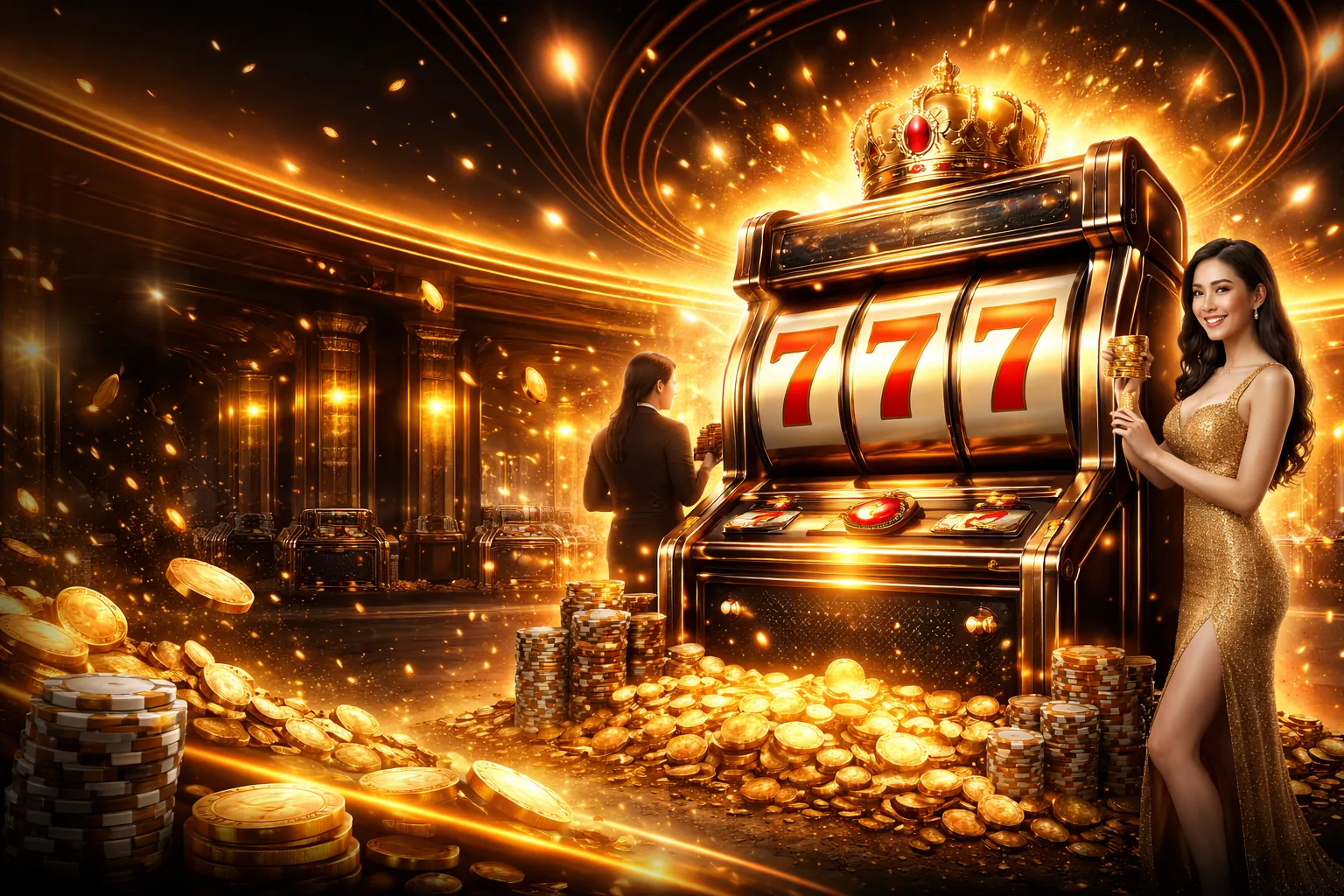 Người chơi đang thưởng thức slot game tại OK789